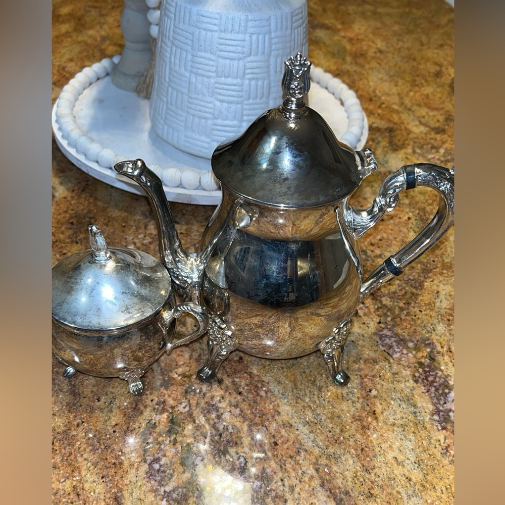 Vintage silver teapot set!